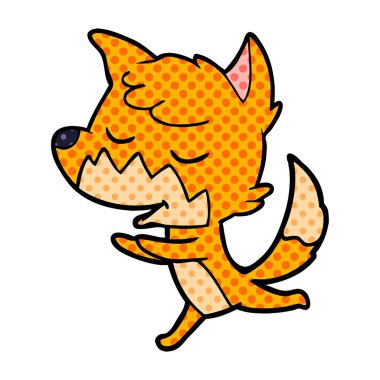 koşan dostu karikatür tilki