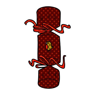 vektör çizim Noel fişeği çizgi film