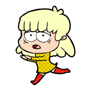 vektör çizim karikatür yorgun kadın