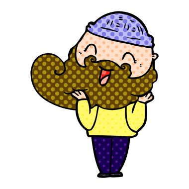 mutlu sakallı adam vektör çizim