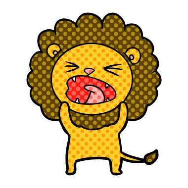 Çizgi film aslanının vektör çizimi