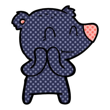 ayı karikatür gülümseyen bir vektör çizim