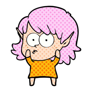 çizgi film elf kızı bakıyordu