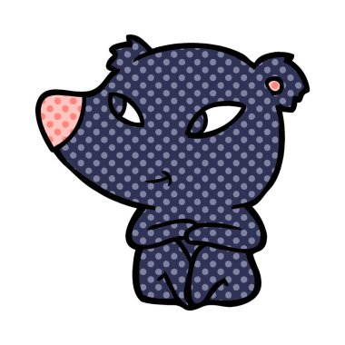 Tatlı çizgi film ayısının vektör çizimi