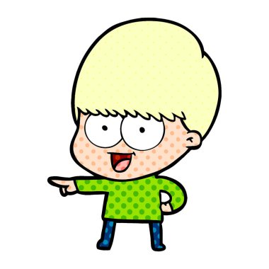 mutlu çizgi film çocuk vektör çizim