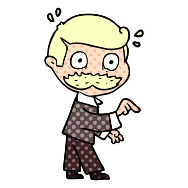 bir şey anlatmaya bıyıklı adam çizgi film