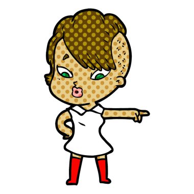 vektör çizim karikatür sürpriz kız