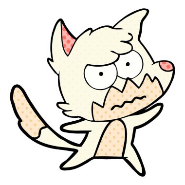 vektör çizim karikatür rahatsız fox