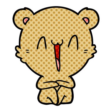 mutlu ayı oturma çizgi film