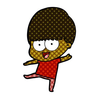 mutlu çizgi film çocuk vektör çizim