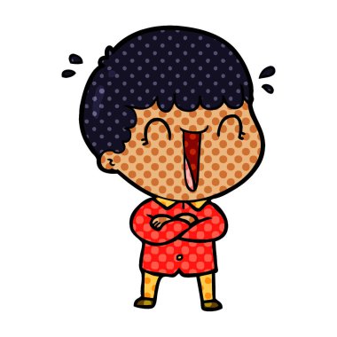 vektör çizim karikatür adam gülen