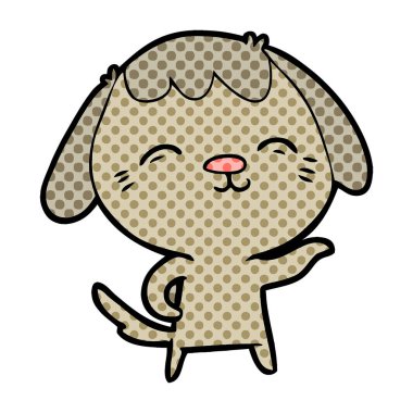 vektör çizim mutlu karikatür köpek