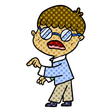 çizgi film çocuk gözlük takıyor