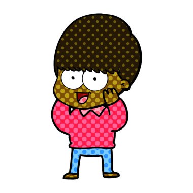 mutlu çizgi film çocuk vektör çizim