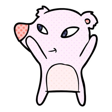 Tatlı çizgi film ayısının vektör çizimi