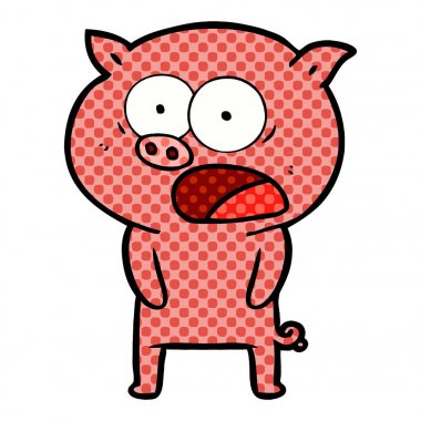 vektör çizim karikatür domuz bağırarak