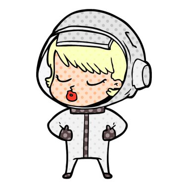 çizgi film güzel astronot kız