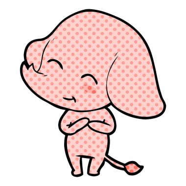 vektör çizim sevimli çizgi fil