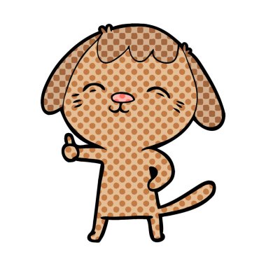 vektör çizim mutlu karikatür köpek
