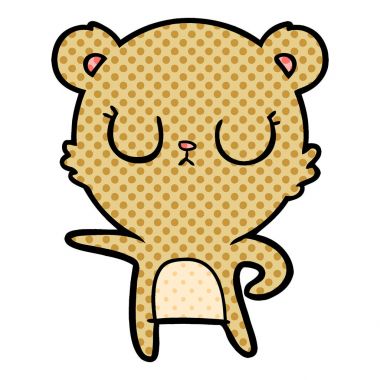 huzurlu karikatür ayı vektör çizim