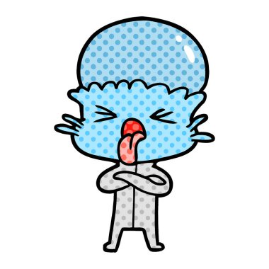 tiksinti çizgi film uzaylı vektör çizim