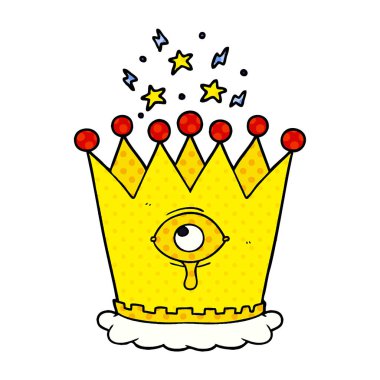 çizgi film sihirli taç vektör çizim