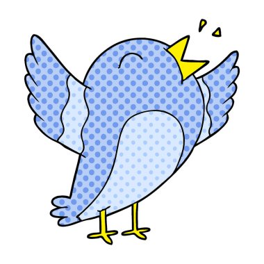 Çizgi film kuşunun vektör çizimi