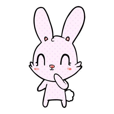Tatlı çizgi film tavşanının vektör çizimi