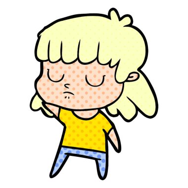 vektör çizim karikatür kayıtsız kadın