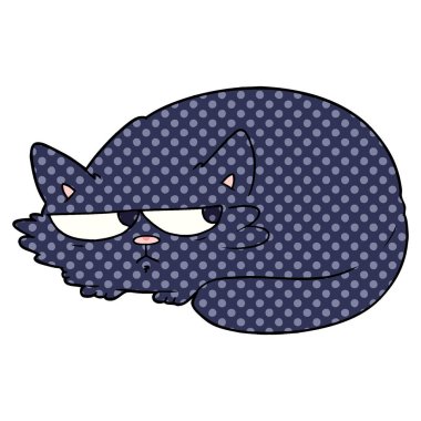 vektör çizim karikatür şüpheli kedi