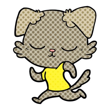 sevimli çizgi köpek çalışan