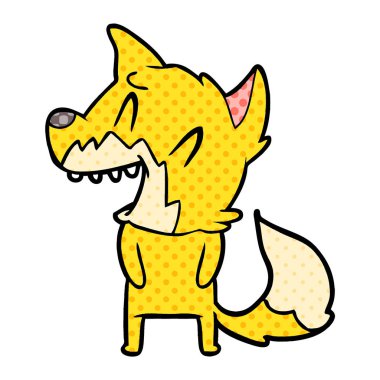 Tilki çizgi film gülen vektör çizim