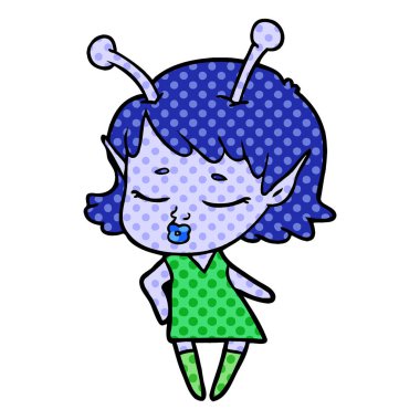 sevimli uzaylı kız çizgi film