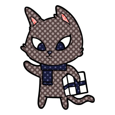 Çizgi film kedisinin vektör çizimi