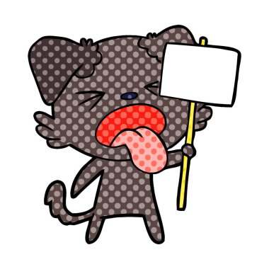 vektör çizim karikatür köpek bıkkın