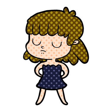 vektör çizim karikatür kayıtsız kadın