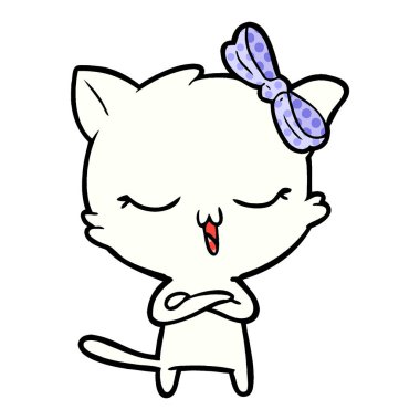 kafa yay ile karikatür kedi