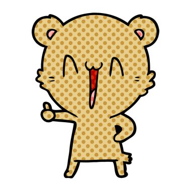 vektör çizim mutlu ayı çizgi film