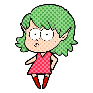 çizgi film elf kızı bakıyordu