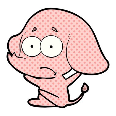 vektör çizim karikatür emin fil