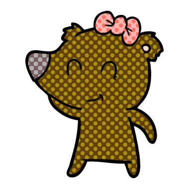 vektör çizim kadın ayı çizgi film