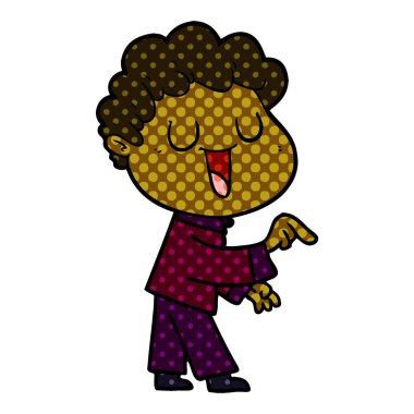 vektör çizim karikatür adam gülen