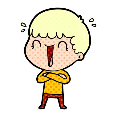 vektör çizim karikatür adam gülen