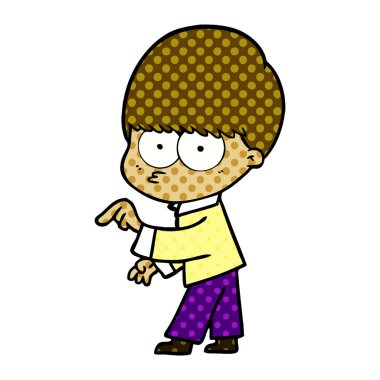 gergin çizgi film çocuk vektör çizim