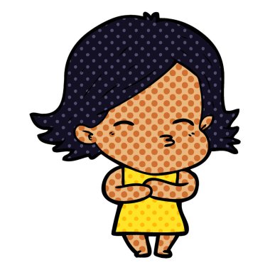 Çizgi filmdeki kadının vektör çizimi