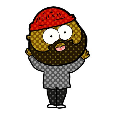 vektör çizim karikatür sakallı adam