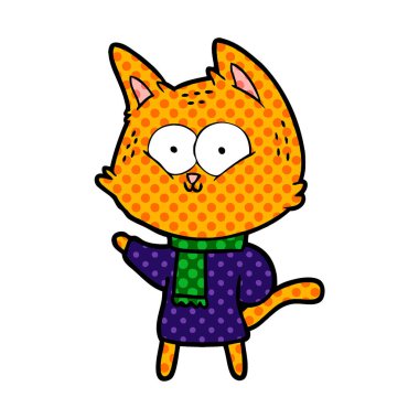 Çizgi film kedisinin vektör çizimi