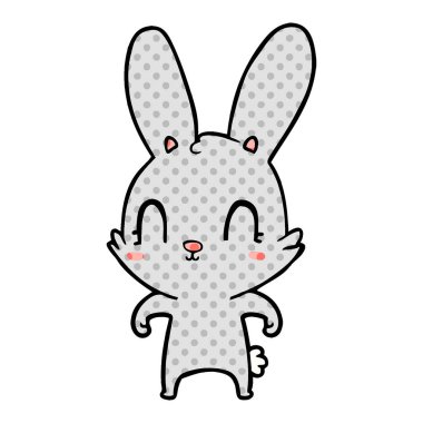 Tatlı çizgi film tavşanının vektör çizimi