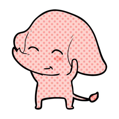 vektör çizim sevimli çizgi fil