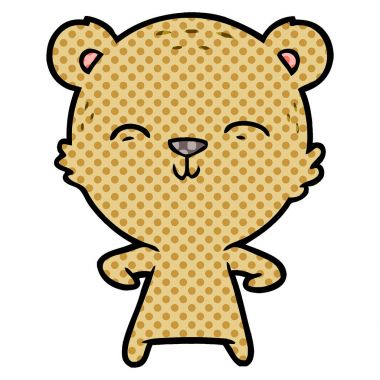 mutlu karikatür ayı vektör çizim